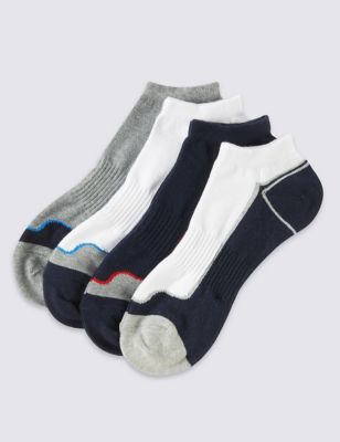 4 Pairs of Cotton Rich Cool & Fresh&trade; Sports Trainer Liners